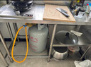 捷獅特不銹鋼灶臺廚房置物架嵌入式煤氣灶液化氣灶煤氣罐架落地收納架 嵌入式雙灶孔   80厘米高 加厚長(cháng)100寬50 曬單實(shí)拍圖