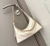 CHARLES&KEITH柔軟拉鏈式褶皺單肩包腋下包包女包女士生日禮物CK2-40782472 Cream奶白色 S 曬單實(shí)拍圖