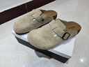 百麗休閑厚底增高勃肯鞋男包頭外穿半拖鞋B3731BH5 杏色 44 曬單實(shí)拍圖
