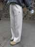 駱駝（CAMEL）漫游運動(dòng)長(cháng)褲女棉感寬松闊腿休閑褲子 C26BAVL6006 淺花灰 S 曬單實(shí)拍圖