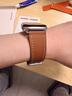 MSSM適用蘋(píng)果手表表帶apple watch愛(ài)馬仕款Swift小牛皮真皮iwatch表帶ultra3/S11/S10/9/8/se3/2淺棕色 曬單實(shí)拍圖