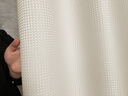 未來(lái)式浴室隱形折疊浴簾防水防霉干濕分離淋浴隔斷簾衛生間洗澡遮擋門(mén)簾 雙吸盤(pán)款：奶油色-華夫格【簾+奶白色折疊架】 五折款：適用寬度151-180【簾寬180高200cm】 曬單實(shí)拍圖