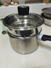 蘇泊爾（SUPOR）奶鍋316L不銹鋼食品級健康無(wú)涂層寶寶輔食鍋加深雙側瀝水磁爐通用 丨18cm+蒸格丨可蒸可煮 18cm 曬單實(shí)拍圖