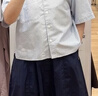 優(yōu)衣庫合作款/女裝牛津紡箱型條紋襯衫/短袖襯衣484850 65 寶藍色 M 曬單實(shí)拍圖