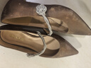 百麗（Belle）時(shí)尚瑪麗珍鞋女商場(chǎng)同款水鉆法式單鞋3BQ02CQ4 棕色 36 (230mm) 曬單實(shí)拍圖