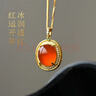 《宋仕》天然南紅瑪瑙吊墜女款紅寶石項鏈馬年本命年輕奢禮物 宋仕 天然冰紅南紅瑪瑙吊墜贈銀鏈（含鑒定證書(shū)） 曬單實(shí)拍圖