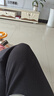 UR2026春季新款女裝假兩件設計感裙褲修身喇叭褲UYV650021 正黑 (偏長(cháng)) L 曬單實(shí)拍圖
