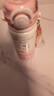 oktp高顏值保溫杯兒童可愛(ài)吸管杯一杯三飲大容量學(xué)生上學(xué)專(zhuān)用便攜水杯 粉色520ML【一杯三飲&手提】小貓貼 曬單實(shí)拍圖