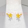 周六福（ZLF）  珠寶黃金耳飾女足金999耳釘桃運相伴耳針 計價(jià) 0.91g 曬單實(shí)拍圖