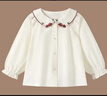 拉夏貝爾拉夏貝爾女童襯衫春裝2026新款女孩可愛(ài)甜美長(cháng)袖上衣兒童休閑襯衣 米色 90 建議身高80-90cm 曬單實(shí)拍圖