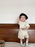 G.duck小黃鴨童裝嬰兒分體套裝夏季薄款嬰幼兒童衣服男寶寶polo衫兩件套 米白笑臉 80 尺碼建議6-9個(gè)月14-20斤cm 曬單實(shí)拍圖