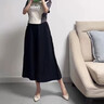 拉夏貝爾天絲麻裙褲女夏季薄款高腰垂感休閑a字裙七分冰絲闊腿褲 曬單實(shí)拍圖