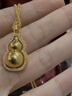 老鋪黃金古法手工足金項鏈·葫蘆1號鉆飾吊墜（金鏈款·中號） 新款中號肖邦鏈款金重約18.2g 曬單實(shí)拍圖