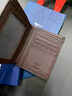 七匹狼錢(qián)包男真皮短款簡(jiǎn)約男士商務(wù)錢(qián)夾頭層牛皮夾子爸爸豎款卡包潮牌 款一啡色金色標 曬單實(shí)拍圖