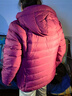 坦博爾科技面料輕薄短款羽絨服女可脫卸帽寬松保暖外套TD236256 富貴紫 XL (175) 曬單實(shí)拍圖