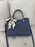 千百度（C.BANNER）牛皮包包女包大容量手提包斜挎單肩輕奢生日禮物高級感送女友老婆 【藍色】高檔品牌經(jīng)典百搭通勤 曬單實(shí)拍圖