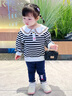 波步（BORBOON B）女童套裝春裝2026新款嬰兒衣服春秋兒童女寶寶外出衛衣分體兩件套 【條紋】2150 90 曬單實(shí)拍圖