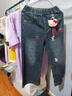 耀超凱蒂貓中大童牛仔褲      加絨秋冬褲子新款一體女孩兒童長(cháng)褲 KT貓春秋單褲 不加絨(沒(méi)有掛件) 160 曬單實(shí)拍圖