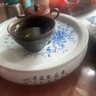 陶瓷茶盤(pán)托盤(pán)圓形家用宜興茶臺潮汕功夫茶具儲水小型白瓷茶盤(pán)茶托 10英寸花開(kāi)富貴茶盤(pán)25CM 曬單實(shí)拍圖