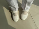 YNUV護士鞋女工作不累腳透氣防滑防臭足弓支撐白色護士女鞋夏季涼鞋 白色 標準尺碼 37 (235mm) 曬單實(shí)拍圖
