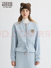 Teenie Weenie小熊女裝衛衣冬季加絨圓領(lǐng)收腰開(kāi)衫外套荷葉邊上衣 淺藍色 M 曬單實(shí)拍圖