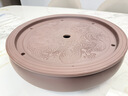 正揚紫砂茶盤(pán)手工紫砂茶盤(pán)功夫茶具圓形茶臺紫砂干泡儲水盤(pán)茶船茶托 14英寸紫砂雙龍戲珠  紫色色 曬單實(shí)拍圖