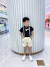 五小七童裝男童夏季套裝新款一周歲禮服男寶寶衣服兒童背帶褲兩件套 黑色 80 尺碼7-11月【建議寶寶75-85】cm 曬單實(shí)拍圖