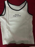 短款小吊帶女內搭外穿瑜伽運動(dòng)背心夏季防走光螺紋棉字母打底上衣 白色 XL 曬單實(shí)拍圖