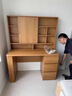 淮率梳妝臺臥室現代簡(jiǎn)約2026新款實(shí)木歐松板梳妝書(shū)桌柜家用靠墻收納柜 1米長(cháng)（化妝收納） 1.4米高 曬單實(shí)拍圖