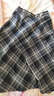 魯雅爾加厚毛呢格子半身裙女春秋季高腰顯瘦a字中長(cháng)款小個(gè)子氣質(zhì)傘裙子 藍色格子 厚款 L 曬單實(shí)拍圖