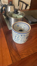 汝窯茶渣缸家用大號帶蓋防飛灰茶盂茶洗茶道配件茶水桶陶瓷儲水罐 汝窯纏枝蓮茶渣缸-大號 曬單實(shí)拍圖