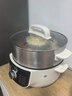 美的（Midea）電蒸鍋電火鍋電煮鍋 多用途鍋 電熱鍋 多功能蒸煮鍋蒸包子鍋煮蛋器上蒸下煮三層大容量不銹鋼機身 14.5L 【米色】ZGE2866 旋鈕調節 曬單實(shí)拍圖