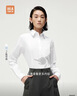 HLA海瀾之家長(cháng)袖襯衫春季修身微彈純色翻領(lǐng)正裝襯衣女裝過(guò)年 曬單實(shí)拍圖