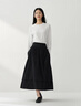MUJI IDEE 女式 強捻抽褶裙長(cháng)半身裙女裙子女裝26年夏季 GA65CC6S 黑色 M (155/68A) 曬單實(shí)拍圖