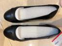 紅蜻蜓媽媽單鞋舒適軟底粗跟女通勤皮鞋中老年鞋子WTB24601黑色37 曬單實(shí)拍圖