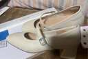 百麗浪漫千金優(yōu)雅瑪麗珍鞋女鞋2026新款休閑真皮單鞋JD019AQ6 米白 36 曬單實(shí)拍圖