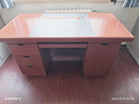 焊斧（HANAXE）木質(zhì)油漆辦公桌帶抽屜木質(zhì)書(shū)桌寫(xiě)字桌臺式職員財務(wù)電腦桌1.4m紅棕 曬單實(shí)拍圖