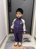 G.duck小黃鴨男童套裝春秋裝2026新款男孩運動(dòng)衣服兒童小少爺帥氣兩件套 紫色 90 尺碼1~2歲【 80-90cm】cm 曬單實(shí)拍圖