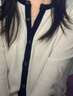 優(yōu)衣庫女裝棉莫代爾混紡圓領(lǐng)拼色針織開(kāi)衫/毛衣外套26新款484505 01 乳白色 M 曬單實(shí)拍圖