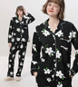 tutuanna春秋全棉長(cháng)袖睡衣女 起毛布花朵滿(mǎn)印舒適家居服套裝女 黑色 160/84A  (適合身高155-17 均碼 曬單實(shí)拍圖