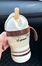 世喜兒童吸管杯直飲杯直飲奶瓶PPSU牛奶杯喝奶喝水1-3-6歲大寶寶水杯 曬單實(shí)拍圖