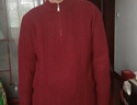 恒源祥高端精紡100%純山羊絨衫男士半拉鏈領(lǐng)特厚毛衣冬季提花編織針織衫 酒紅色 【均重570克，9針四股】 2XL (180) 曬單實(shí)拍圖