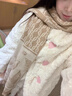 ELLE100%綿羊毛圍巾女秋冬季保暖時(shí)尚提花圍脖披肩送禮禮盒裝 曬單實(shí)拍圖