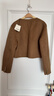 SANDRO秋冬法式女裝迪木爾風(fēng)氣質(zhì)羊毛混紡棕黃色斜紋長(cháng)袖短款外套 棕黃色 S (36) 曬單實(shí)拍圖