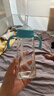 M&M弧形玻璃吸管杯兒童喝奶杯子 1歲以上寶寶水壺mm吸管杯直飲奶瓶 海洋 240ml +直飲吸嘴*1 曬單實(shí)拍圖