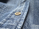 馬登工裝美式復古boro藍染拼接丹寧襯衫百家布牛仔長(cháng)袖襯衣男春 牛仔藍 XL 曬單實(shí)拍圖