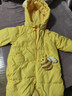 童泰（TONGTAI）嬰兒羽絨服連體衣冬季寶寶鴨絨服男童女童外出連帽哈衣鴨黃80cm 曬單實(shí)拍圖