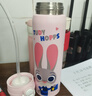 迪士尼（Disney）朱迪雙飲保溫杯瘋狂動(dòng)物城316不銹鋼帶吸管上學(xué)女孩生日禮物500ml 曬單實(shí)拍圖