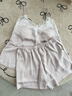 歐迪芬睡衣女士帶胸墊夏季薄款蕾絲仿真絲冰絲吊帶短褲可外穿家居服L 曬單實(shí)拍圖