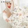 嫚熙（EMXEE）嬰兒紗布浴巾純棉寶寶新生兒童大尺寸浴巾 綺幻花信 110×110cm 曬單實(shí)拍圖